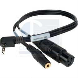 Sescom iPhone / iPod / iPad Right Angle TRRS to XLR Mic & 3.5mm Monitoring Jack Cable 0,3 m